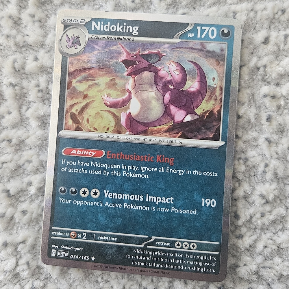 POKEMON TCG Card Nidoking Holo Scarlet Violet 151 Rare 034/165